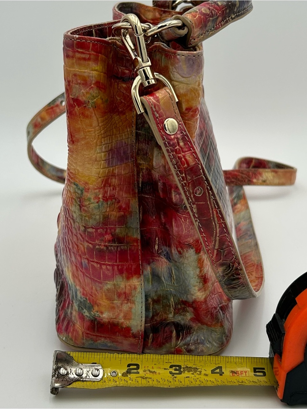 Brahmin Multicolor Crocodile Embossed Mini Amelia Satchel - Picture 15 of 16